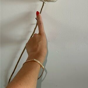 Christian Dior Vintage Chain Crystal Rhinestone Bar Gold Tone Bracelet